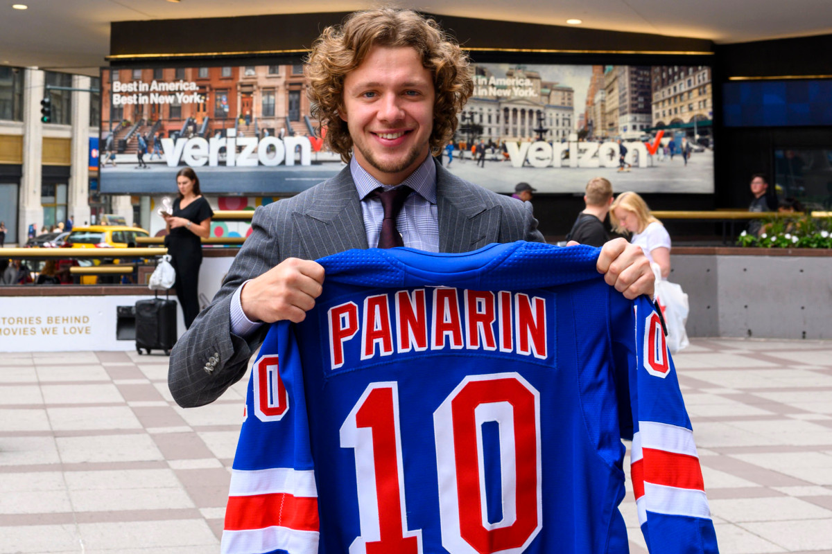 Men's Artemi Panarin Blue New York Rangers Player Name & Number T-Shirt
