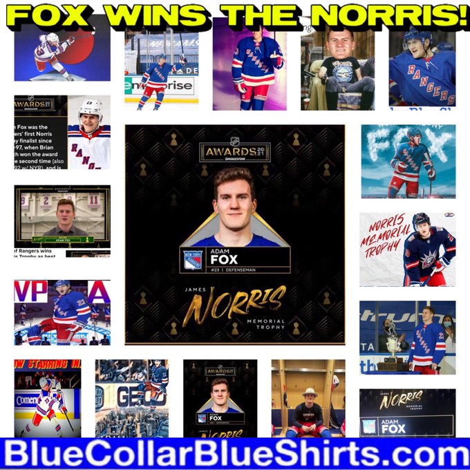 New York Rangers news: Adam Fox wins 2020-21 Norris Trophy