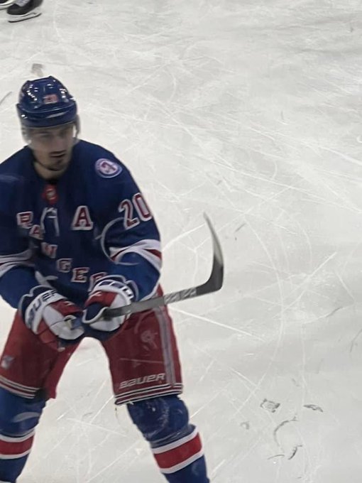 Igor Shesterkin New York Rangers Game-Used #31 White and Blue Brians Goalie  Glove from the 2021 NHL Season