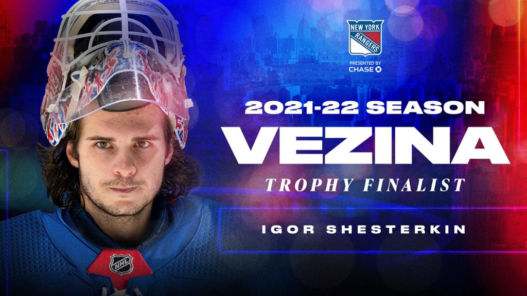 NY Rangers Igor Shesterkin 2022 Vezina Trophy T-Shirt