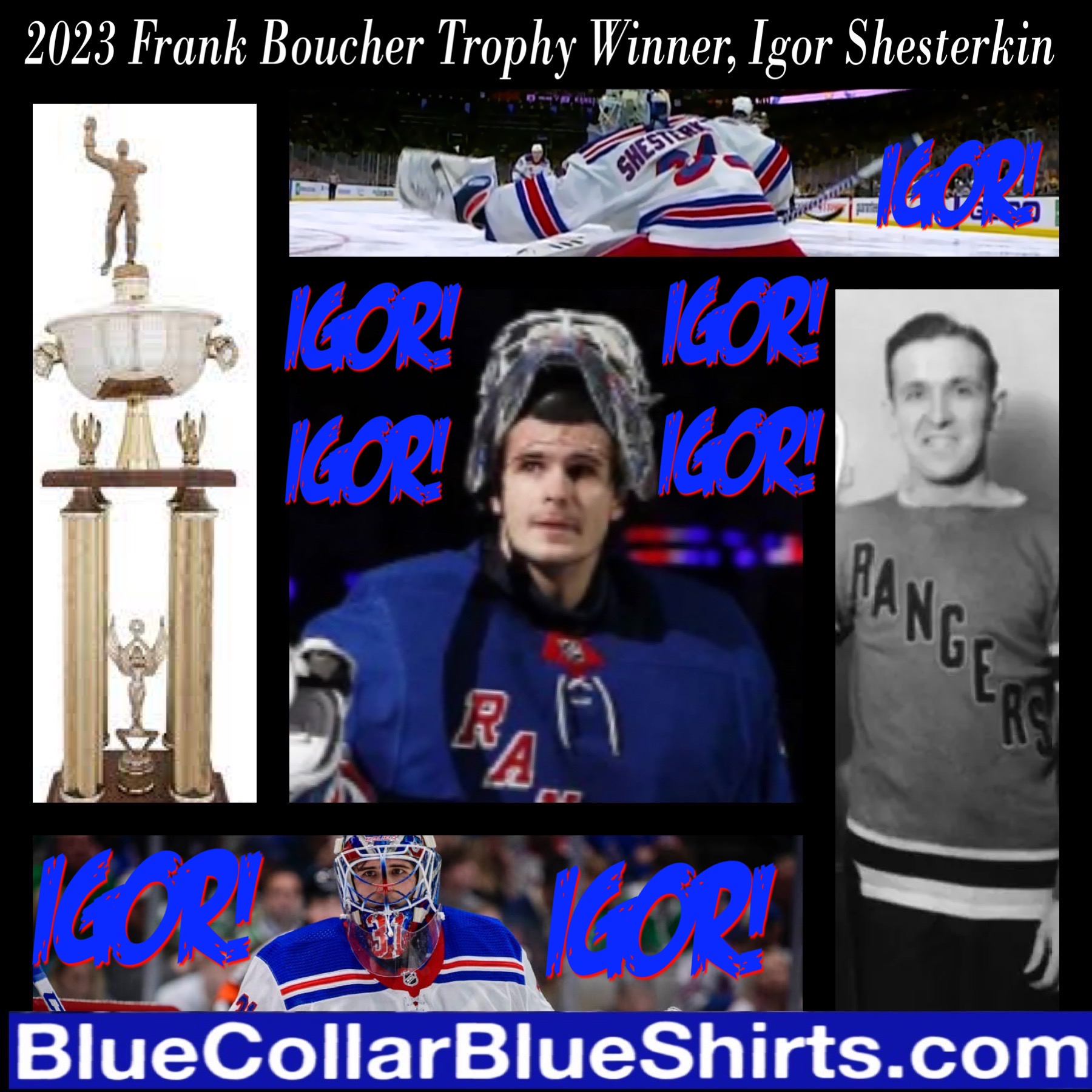 NY Rangers Igor Shesterkin 2022 Vezina Trophy T-Shirt